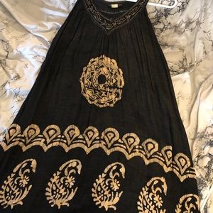 Boho black dress WITH POCKETS